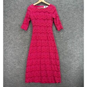 Dainty Jewells Fuchsia Lace Midi Dress